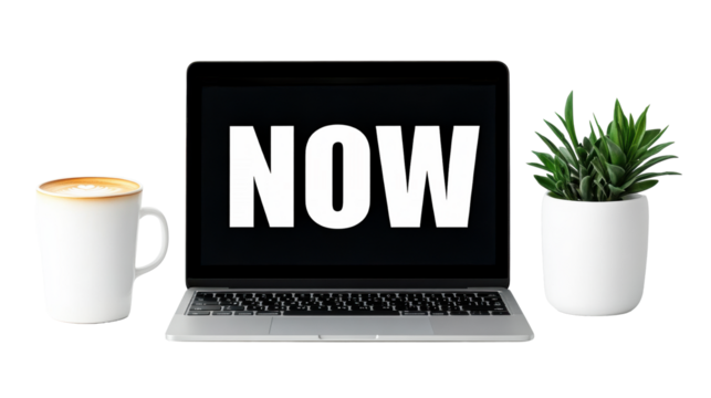 Laptop with Chart Display on Transparent Background