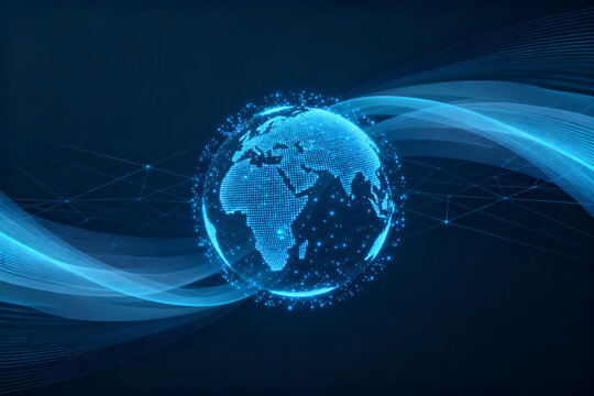Digital globe with network connections - Powered by Adobe