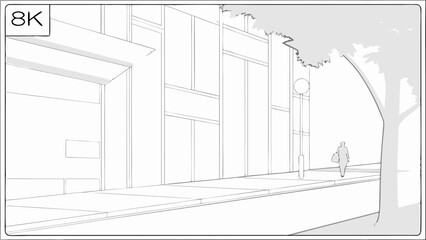 Urban Cityscape Sketch.
