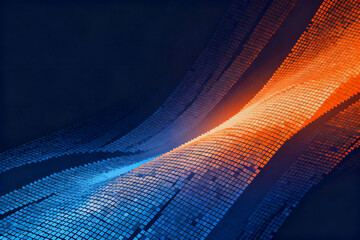 Abstract wave of glowing squares