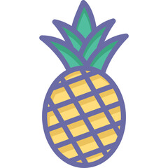 Ananias Icon – Pineapple Fruit Symbol, Tropical Food Illustration, Exotic Fruit Icon