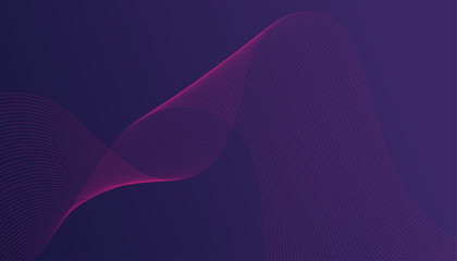 Abstract Digital Flow A Deep Violet and Magenta Wavy Line Pattern Representing Data, Sound, or Energy in Motion