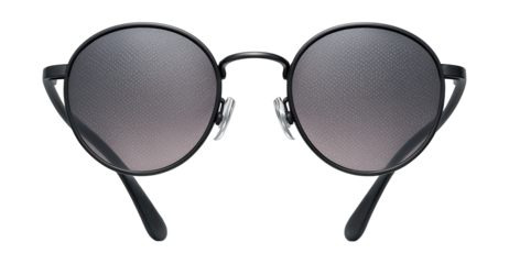 Rounded pinhole glasses with flexible TR-90 arms and adjustable nose pads.