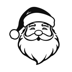 Santa Claus head, Christmas character vector, festive Santa face icon, holiday design, cartoon Santa portrait, cheerful winter illustration, Santa avatar, Christmas graphic