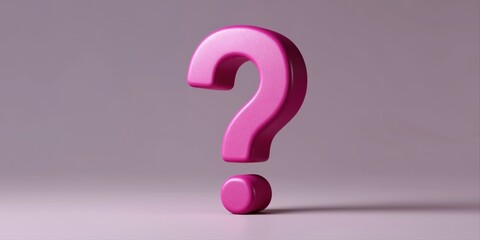 Pink question mark against soft purple background