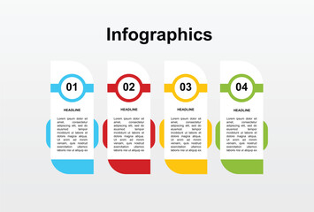 Infographic this creative template showcases four options with informative text for presentations.