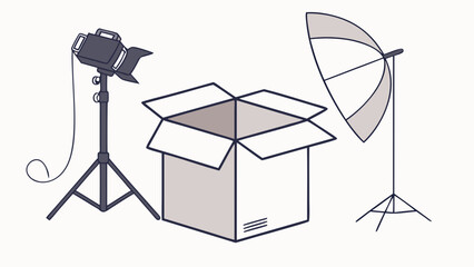 Studio Lighting Setup with Box.