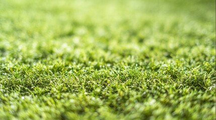 Naklejka premium shallow. Lush green spring grass field bathed in morning sunlight, evoking freshness. travel magazines, destination branding, designed for travel destination branding, used by project managers.