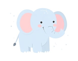 Cute Cartoon Elephant Illustration: Perfect for Kids, Nursery, and Children's Designs