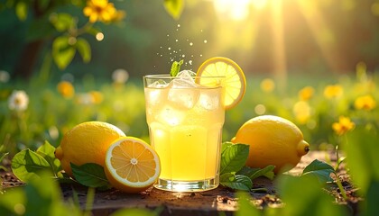 Refreshing lemonade on a sunny day
