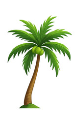 Palm Tree with Coconuts &ndash; Botanical Clipart for Tropical Design