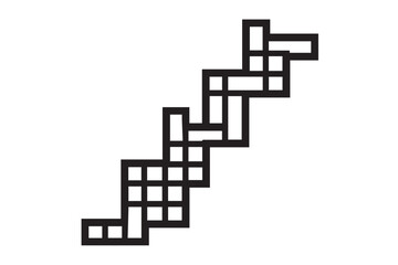 Obraz premium Abstract geometric staircase pattern illustration isolated on transparent background