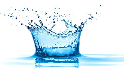 Water splash, crown shape, isolated on white