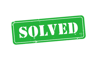 Solved Green Grunge Rubber Stamp Icon or Label Isolated on White Background Symbolizing Successful Problem Resolution or Completion concept