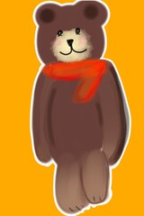 Brown bear cartoon style