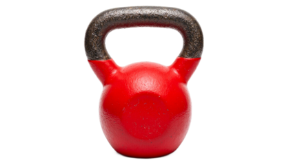 Red kettlebell on white