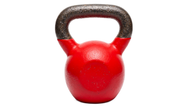 Red kettlebell on white