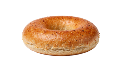 Plain bagel on white