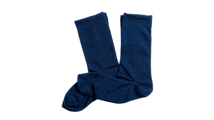 Folded navy blue dress socks