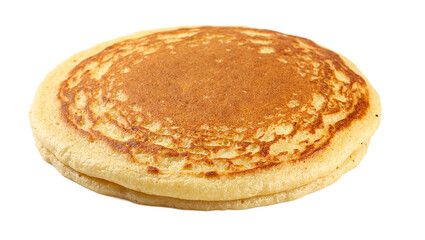 Plain pancake on white background