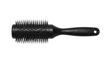 Plastic hairbrush on white