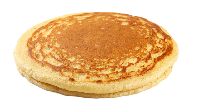 Plain pancake on white background