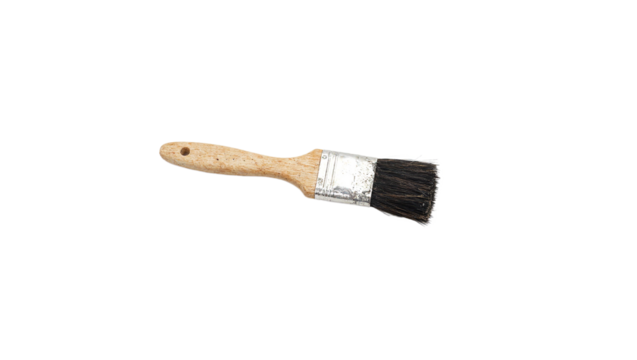 Clean paintbrush on white