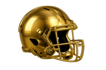 Golden football helmet representing victory and championship