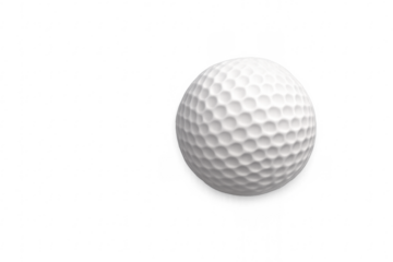 Golf ball with dimples on transparent background