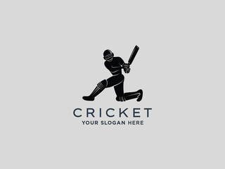  Cricket logo design vector template 
