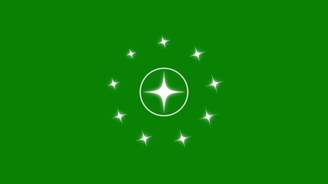 Twinkling star sparkle with circle and line bursts, glitter shine animation, comic-style pop-up flashes, and a glowing magic tail dust trail overlay. 4K