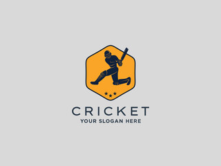  Cricket logo design vector template 