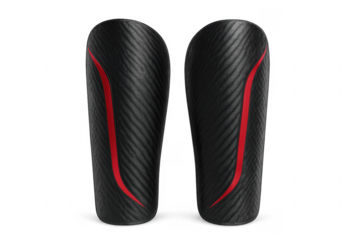 Black carbon fiber shinguards for soccer protection