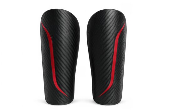 Black carbon fiber shinguards for soccer protection