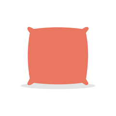 Coral square pillow isolated on plat vector design