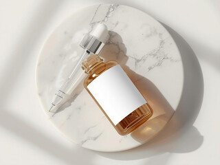 Luxury Serum Dropper Mockup on Marble Slab