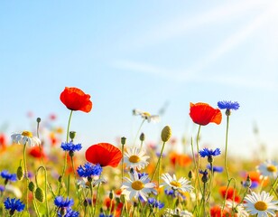 Obraz premium Wiesenblumen im Sommerlicht