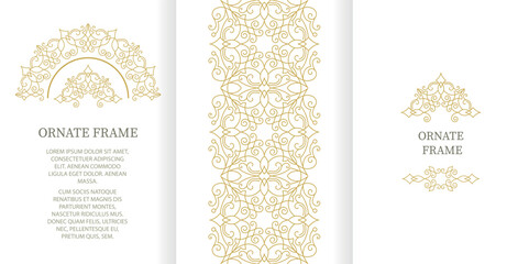 Vector set frames for design template. Floral borders. Ornate decor for save the date, birthday, greeting card, wedding invitation, leaflet, poster, certificate, thank you message.