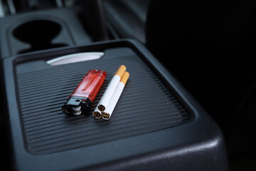 lighter and cigarettes in the car