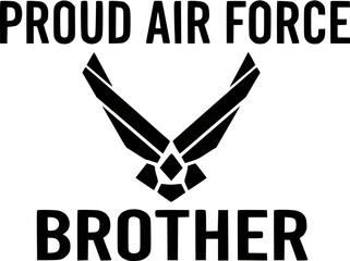 Proud Air Force Brother Typography Silhouette Vector Design
