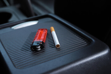 lighter and cigarettes in the car