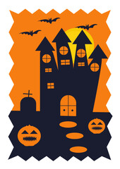 Halloween background with pumpkin, Halloween theme a4 size graphics template