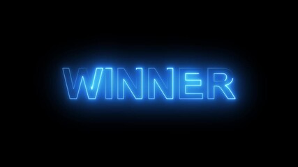 Winner text animation with a neon line on a blue color. - Powered by Adobe