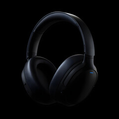headphones isolated on black background, headphones on black background