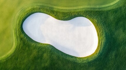 Obraz premium Aerial Golf Course Bunker: Sand, Green, Sport, Recreation, Luxury