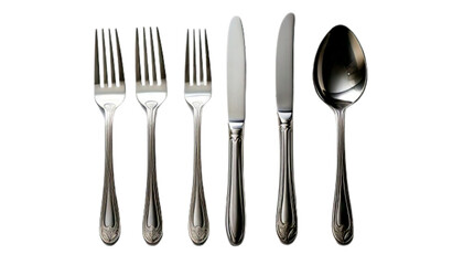 Cutlery Set Bundle – Fork, Spoon and Knife Variations, isolated on transparent background (2)