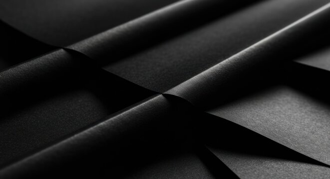 Abstract monochromatic paper forms intersecting lines with stark light and shadow