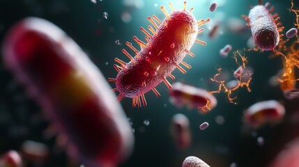 Bacterial movement under microscope laboratory scientific visualization microbial environment close-up view cell dynamics exploration
