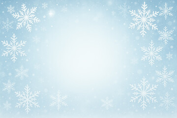 雪の結晶が舞う爽やかな冬の背景素材