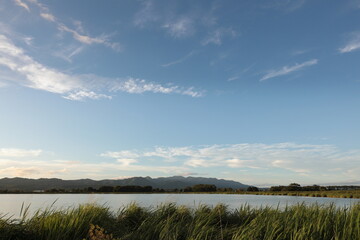 夕空に秋の気配を感じた8月下旬の宮島沼
